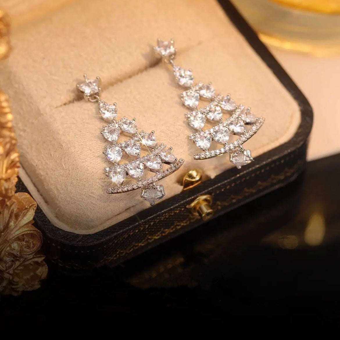 Fashion Christmas Tree Alloy Rhinestone Women's Drop Earrings 1 Pair