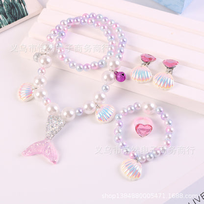 Cute Cartoon Character Resin Beaded Kid's Pendant Necklace