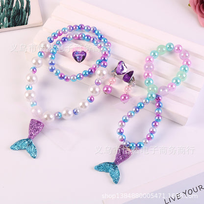 Cute Cartoon Character Resin Beaded Kid's Pendant Necklace