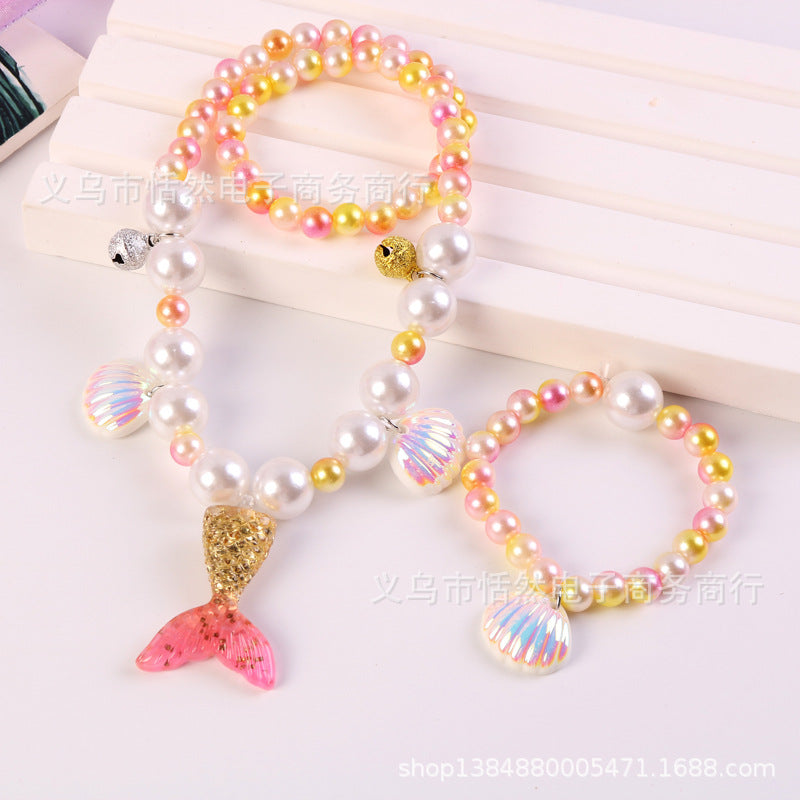 Cute Cartoon Character Resin Beaded Kid's Pendant Necklace