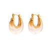 1 Pair Retro U Shape Stainless Steel Arylic Plating 18k Gold Plated Earrings