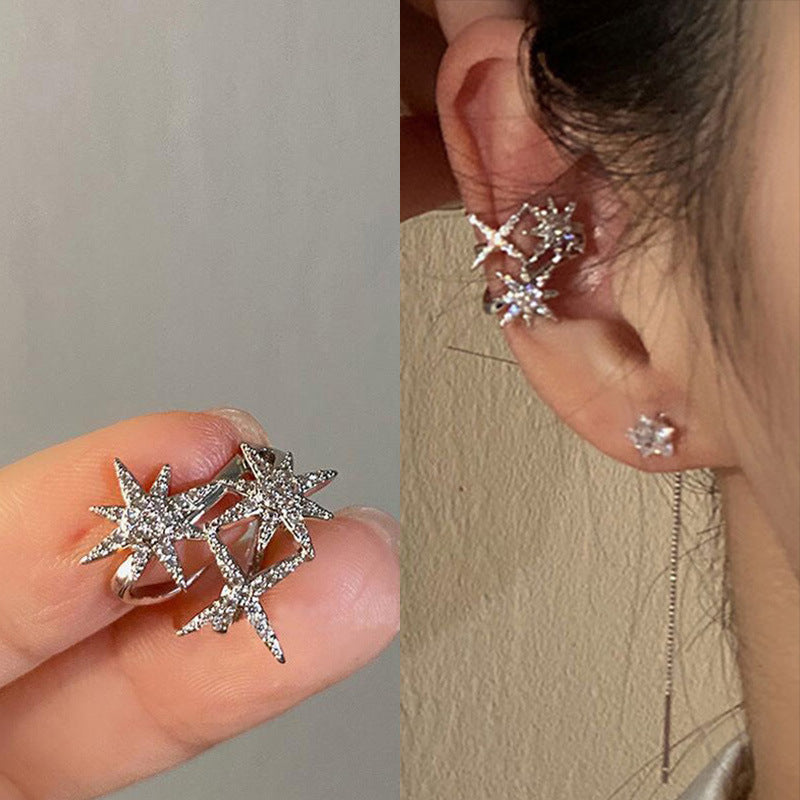 Fashion Bow Knot Copper Inlay Zircon Ear Clips