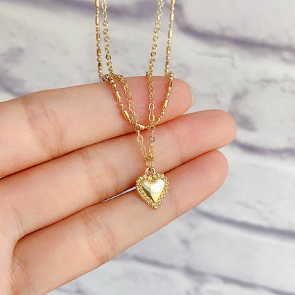 Fashion Letter Leaves Heart Shape Alloy Plating Rhinestones Women's Pendant Necklace 1 Piece