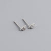 Simple Style Round Sterling Silver Inlay Zircon Ear Studs 1 Pair