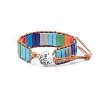 Ethnic Style Color Block Tree Natural Stone Agate Bracelets