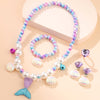 Cute Shell Fish Tail Resin Beaded Kid's Necklace 1 Set