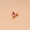 Vintage Style Heart Shape Crown Stainless Steel Copper Gold Plated Artificial Gemstones Ear Studs 1 Piece