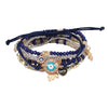 Ethnic Style Devil's Eye Beaded Alloy Inlay Rhinestones Women's Bracelets