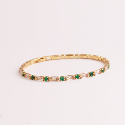 Fashion Solid Color Copper Plating Inlay Zircon Bracelets 1 Piece