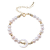 Fashion Heart Shape Fish Tail Pearl Handmade Inlay Artificial Gemstones Bracelets 1 Piece