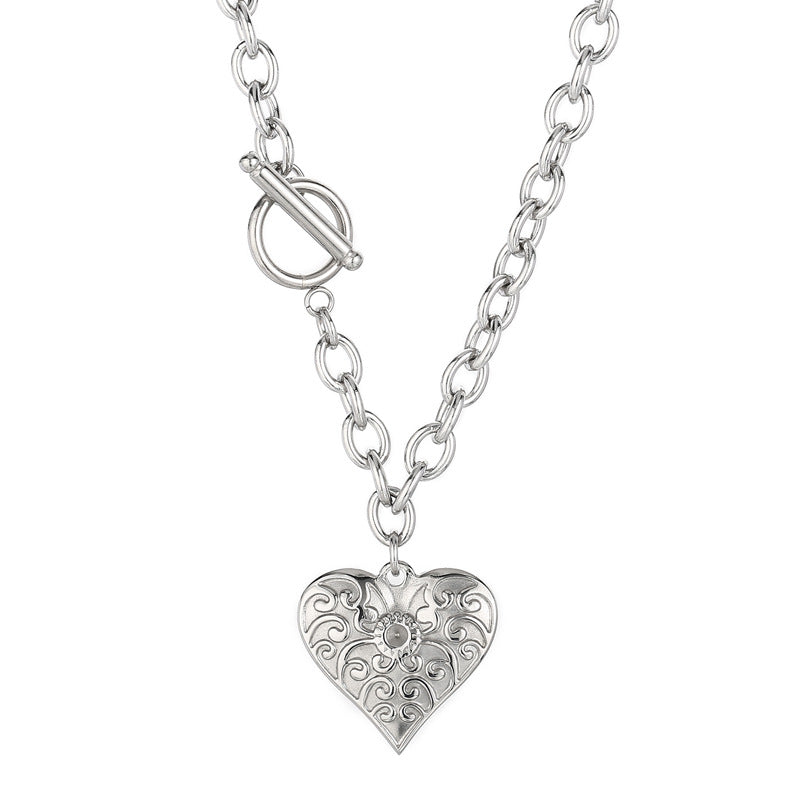 Fashion Heart Shape Titanium Steel Plating Bracelets Necklace