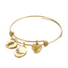 Simple Style Heart Shape Flower Titanium Steel Plating Hollow Out Bangle 1 Piece