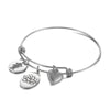 Simple Style Heart Shape Flower Titanium Steel Plating Hollow Out Bangle 1 Piece