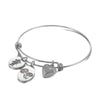 Simple Style Heart Shape Flower Titanium Steel Plating Hollow Out Bangle 1 Piece