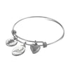 Simple Style Heart Shape Flower Titanium Steel Plating Hollow Out Bangle 1 Piece