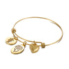 Simple Style Heart Shape Flower Titanium Steel Plating Hollow Out Bangle 1 Piece