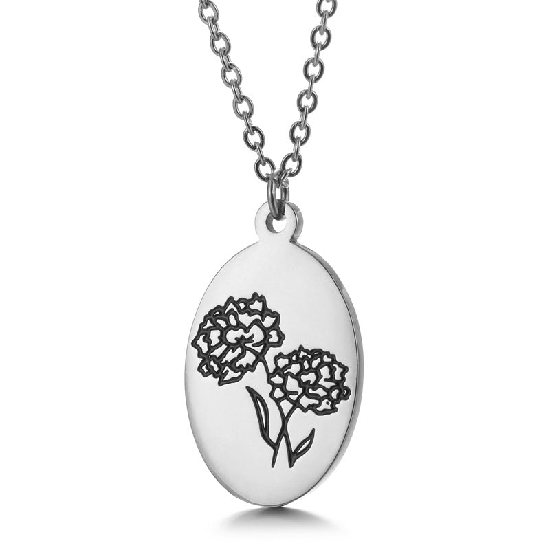 Fashion Flower Titanium Steel Plating Pendant Necklace 1 Piece