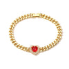 Fashion Heart Shape Copper Inlay Zircon Bracelets 1 Piece