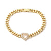 Fashion Heart Shape Copper Inlay Zircon Bracelets 1 Piece