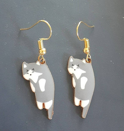 Fashion Cat Alloy Women's Drop Earrings 1 Pair