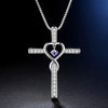 Retro Cross Heart Shape Alloy Inlay Rhinestones Women's Pendant Necklace 1 Piece