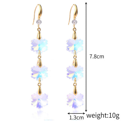 Fashion Water Droplets Heart Shape Crystal Plating Women's Drop Earrings 1 Pair