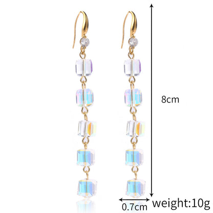 Fashion Water Droplets Heart Shape Crystal Plating Women's Drop Earrings 1 Pair