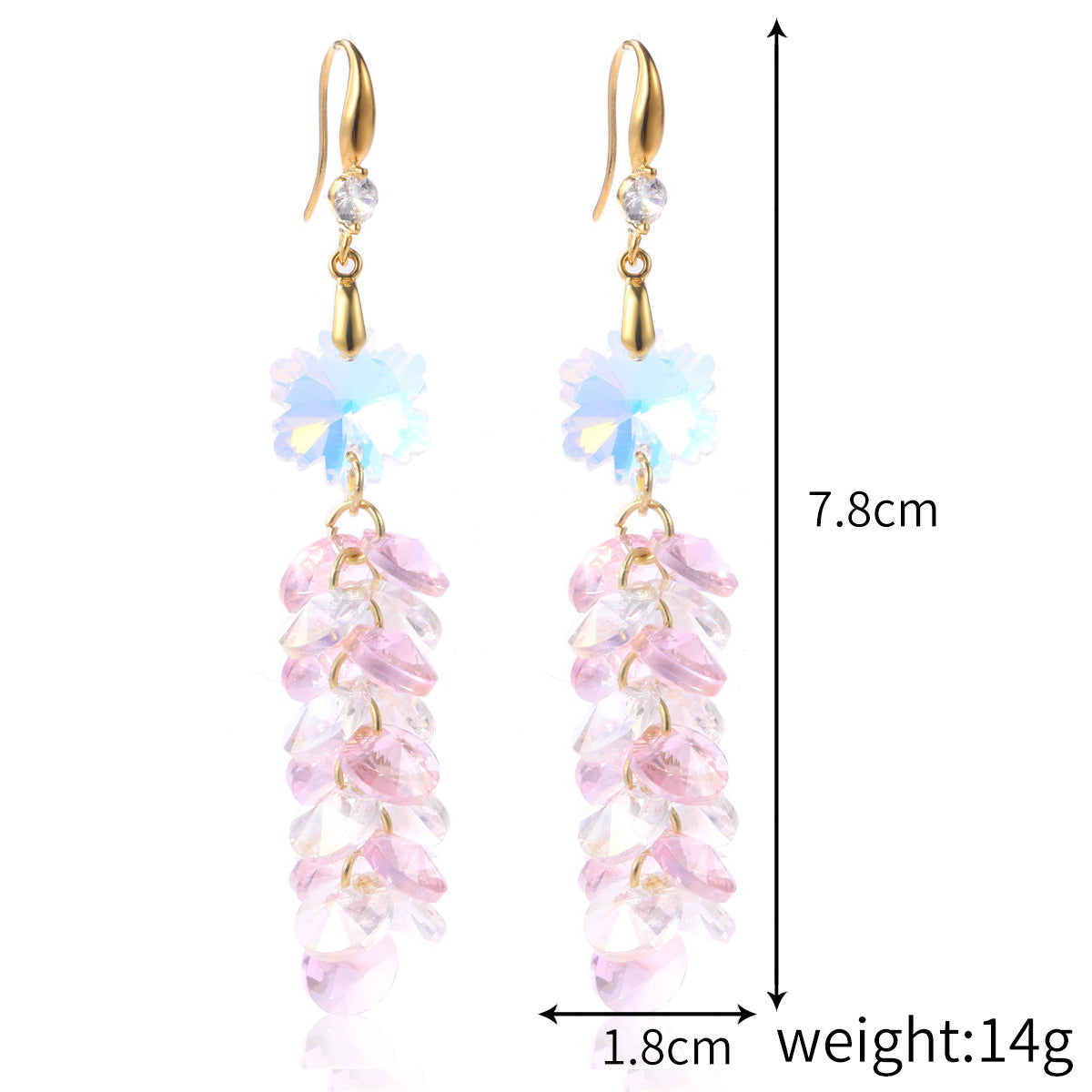 Fashion Water Droplets Heart Shape Crystal Plating Women's Drop Earrings 1 Pair