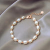 Sweet Heart Shape Alloy Pearl Inlay Rhinestones Women's Bracelets 1 Piece