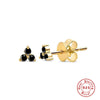 Fashion Round Silver Plating Inlay Zircon Ear Studs 1 Pair