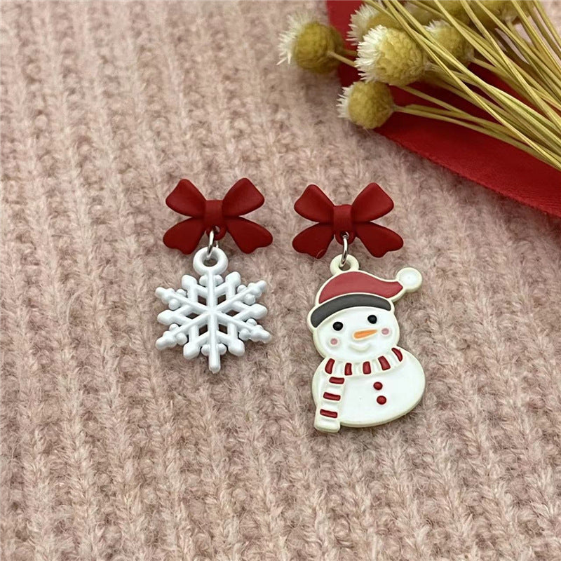 Fashion Santa Claus Snowman Snowflake Alloy Women's Earrings 1 Pair