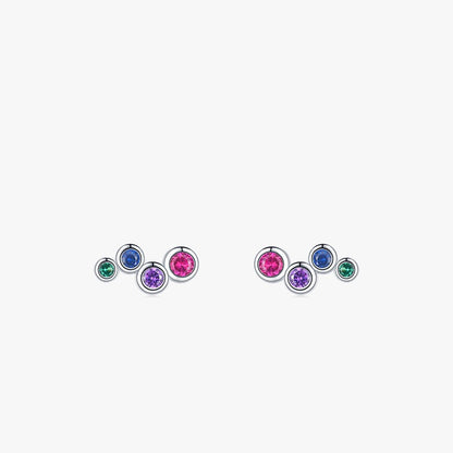 Fashion Geometric Sterling Silver Diamond Zircon Ear Studs 1 Pair