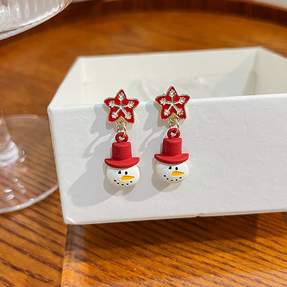 Fashion Cartoon Character Christmas Tree Santa Claus Alloy Plating Women's Drop Earrings 1 Pair