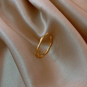 Real Gold Electroplating Korean Zircon Geometric Open Ring Wholesale