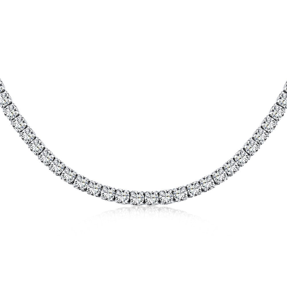 Fashion Solid Color Silver Plating Inlay Zircon Necklace 1 Piece