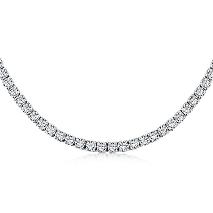 Fashion Solid Color Silver Plating Inlay Zircon Necklace 1 Piece