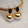 1 Pair Retro Round Copper 18K Gold Plated Drop Earrings