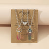 Fashion Water Droplets Gem Inlaid Gemstone Pendant Necklace 1 Set