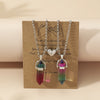 Fashion Water Droplets Gem Inlaid Gemstone Pendant Necklace 1 Set