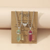 Fashion Water Droplets Gem Inlaid Gemstone Pendant Necklace 1 Set