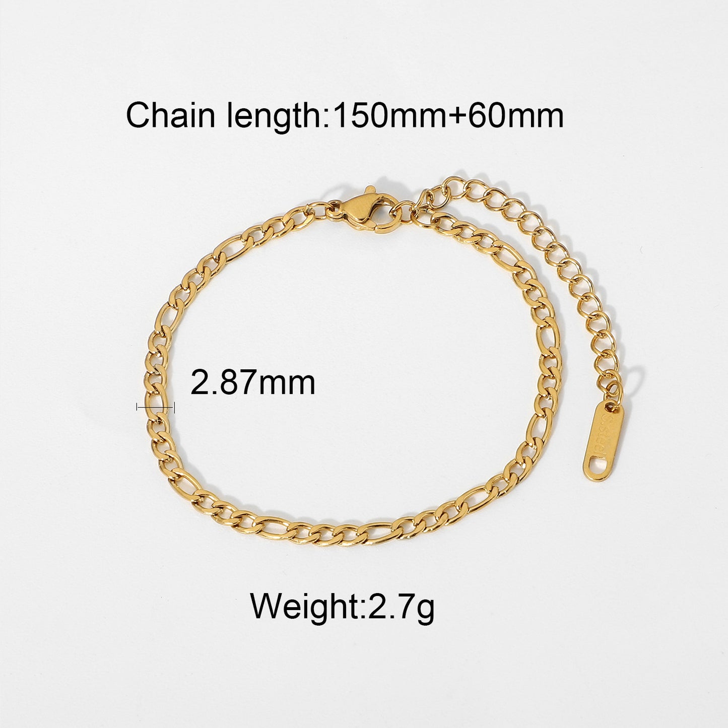 Fashion Geometric Stainless Steel Plating Zircon Bracelets 1 Piece