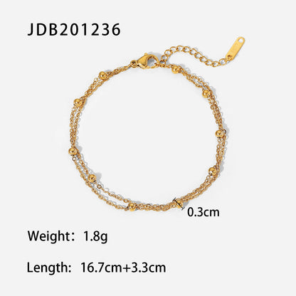 Fashion Geometric Stainless Steel Plating Zircon Bracelets 1 Piece