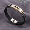 Fashion Solid Color Stainless Steel Silica Gel Plating Men'S Bangle