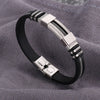 Fashion Solid Color Stainless Steel Silica Gel Plating Men'S Bangle