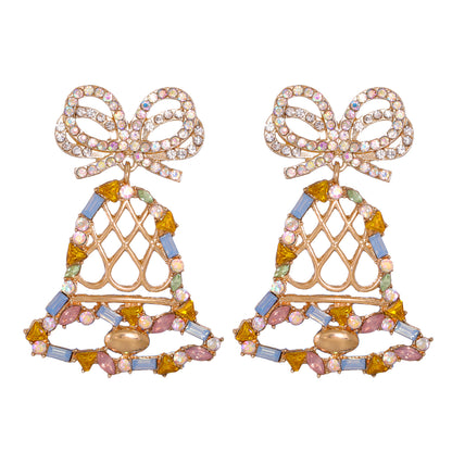 Fashion Bell Arylic Alloy Plating Rhinestones Women's Drop Earrings 1 Pair