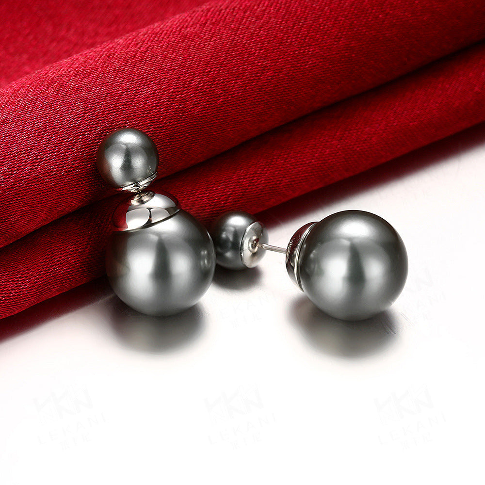 Fashion Geometric Alloy Plating Artificial Pearls Women's Ear Studs 1 Pair