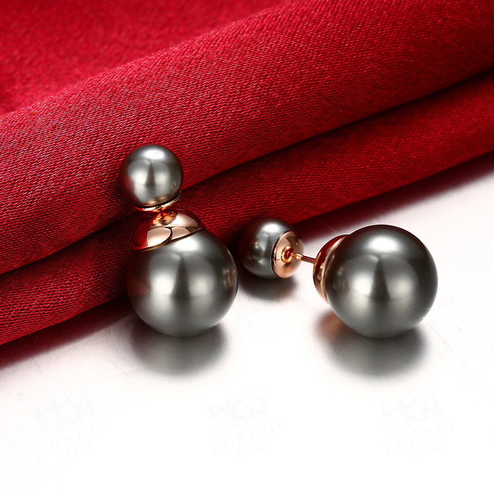 Fashion Geometric Alloy Plating Artificial Pearls Women's Ear Studs 1 Pair