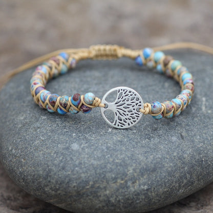 Bohemian Tree Turquoise Metal Braid Bracelets