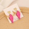 Novelty Cattle Stainless Steel Resin Plating Drop Earrings 1 Pair