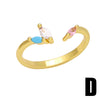 Simple Style Asymmetrical Irregular Copper Gold Plated Zircon Open Ring 1 Piece